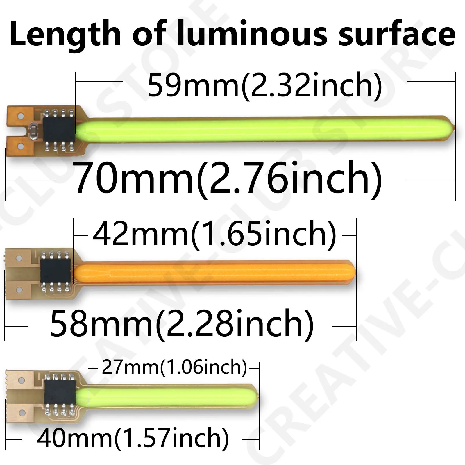 Filamento de lámpara de meteorito multimodo DC3V 40mm 58mm 70mm sin necesidad de soldadura hebilla cable COB LED filamento diodo iluminación decorativa - imagen 4