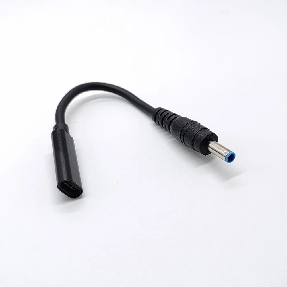 Convertidor de enchufe hembra tipo C de 65W a 4,5x3,0mm, Cable de carga rápida USB C PD, accesorios para ordenador portátil HP, cargador DC 4,5*3,0