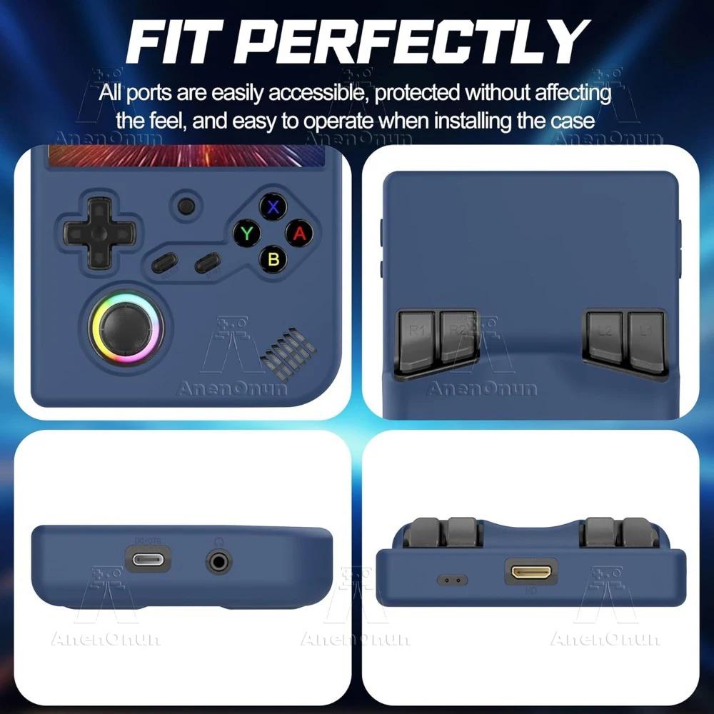 Funda de silicona RG40XX V con cordón, a prueba de golpes, antiarañazos, ajuste completo, carcasa suave, agarre antideslizante, cubierta protectora duradera - Azul - imagen 5