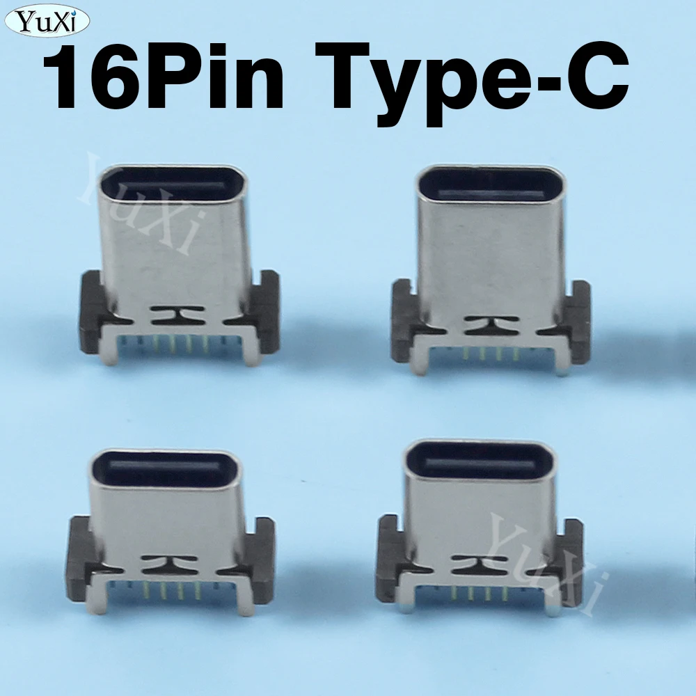 Conector USB tipo C hembra Vertical, 2 piezas, 16 Pines, 180 grados, 16P, H9.3/10/10.5/12.4/13.1/13.7/15/17.5mm, reparación - imagen 2