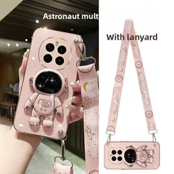 Funda para Honor Magic 8 Pro, Funda trasera de astronauta de silicona suave galvanizada a la moda para Honor magic 8, Funda a prueba de golpes con cordón