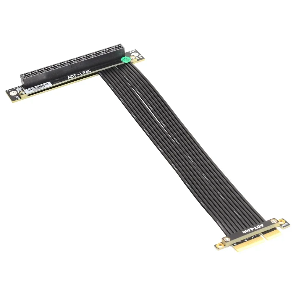 ADT nuevas tarjetas de vídeo gráficas PCIE X16 4,0 a Cable de extensión de ranura PCI-E X4 PCI Express 4,0x16 a x4 adaptador elevador GPU de 90 grados - imagen 3