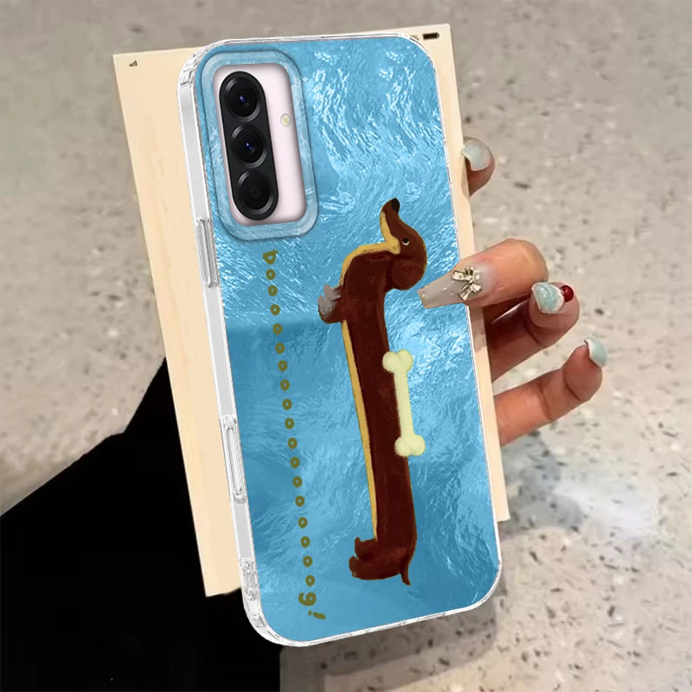 INS coreano 3D perro de dibujos animados feliz funda de teléfono para Samsung Galaxy A56 A07 A17 A55 A36 A26 A16 A53 A06 A14 A24 A34 A54 A15 A12 - imagen 5