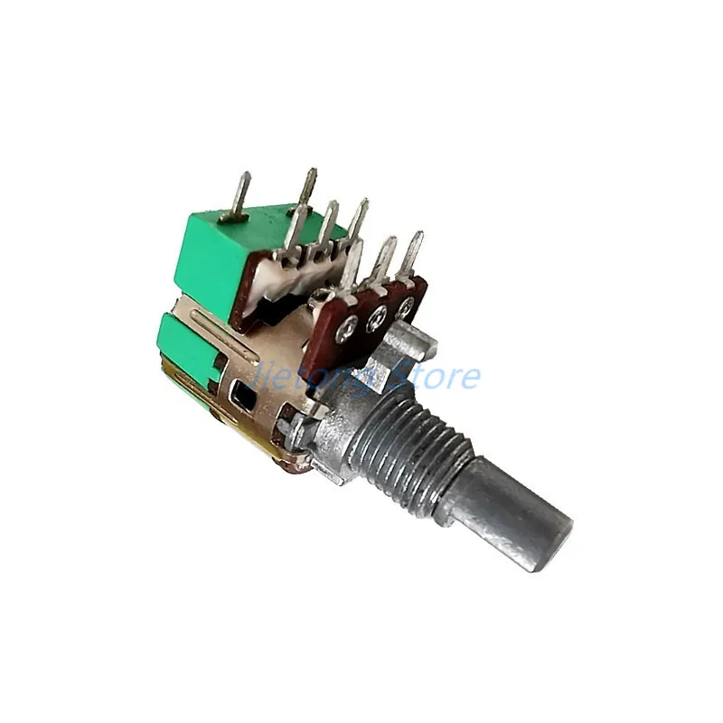 2 uds potenciómetro de volumen H120 canal estéreo con interruptor A50K A10K 15MM medio eje - imagen 2