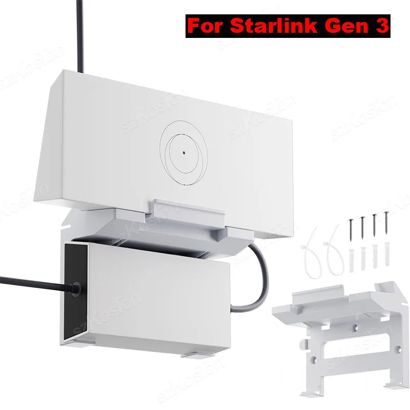 Soporte de enrutador 2 en 1 para Starlink Gen 3 y soportes de fuente de alimentación StarLink V3, Kit de Internet, montaje de soporte de pared para ahorro de espacio - imagen 2