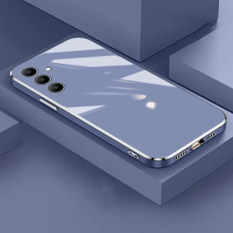 Funda de teléfono con marco cuadrado chapado galvanizado para Samsung Galaxy A25 A15 A05 A04 A24 A34 A54 A52S A23 A33 A52 A04E A22 A32 - imagen 2