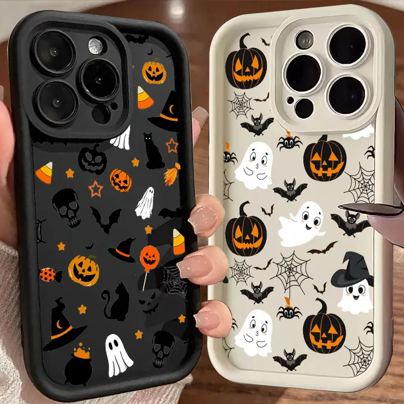 Funda de teléfono divertida y divertida con diseño de calabaza de Halloween para Google Pixel 9 8 7 8A 7A Pro XL 4G 5G, funda trasera de silicona suave de TPU