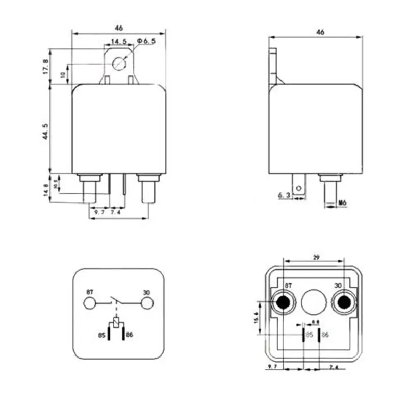Relé de alta corriente YC180, contactor de relé automotriz de CC, 12V, 24V, 100A, 120A, 200A - imagen 5