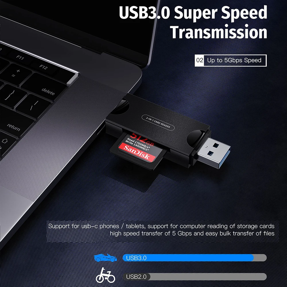 Caja de almacenamiento para lector de tarjetas USB C, Microd, SD, TF, Nano Sim, visor de tarjetas, Dongle, PIN de expulsión, adaptador organizador de lector de tarjetas tipo C - imagen 5