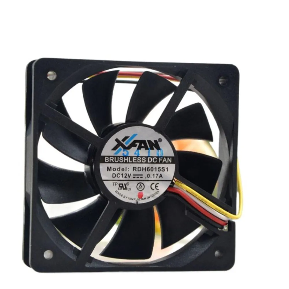 RDH6015S1 para Original XFAN 6015 12V 0.17A ventilador con caja de Control de temperatura PWM de 4 pines 60x60x15mm rodamiento de bolas doble - imagen 3
