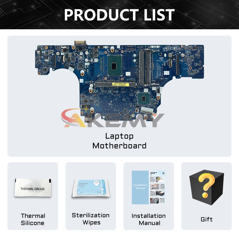 Placa base para ordenador portátil LA-E311P AKEMY para DELL Latitude 7520 M7520 00G75Y 0H91VT 0W513H 07VJ0M Placa base con E3 I5 I7 6th/7th CPU - imagen 4