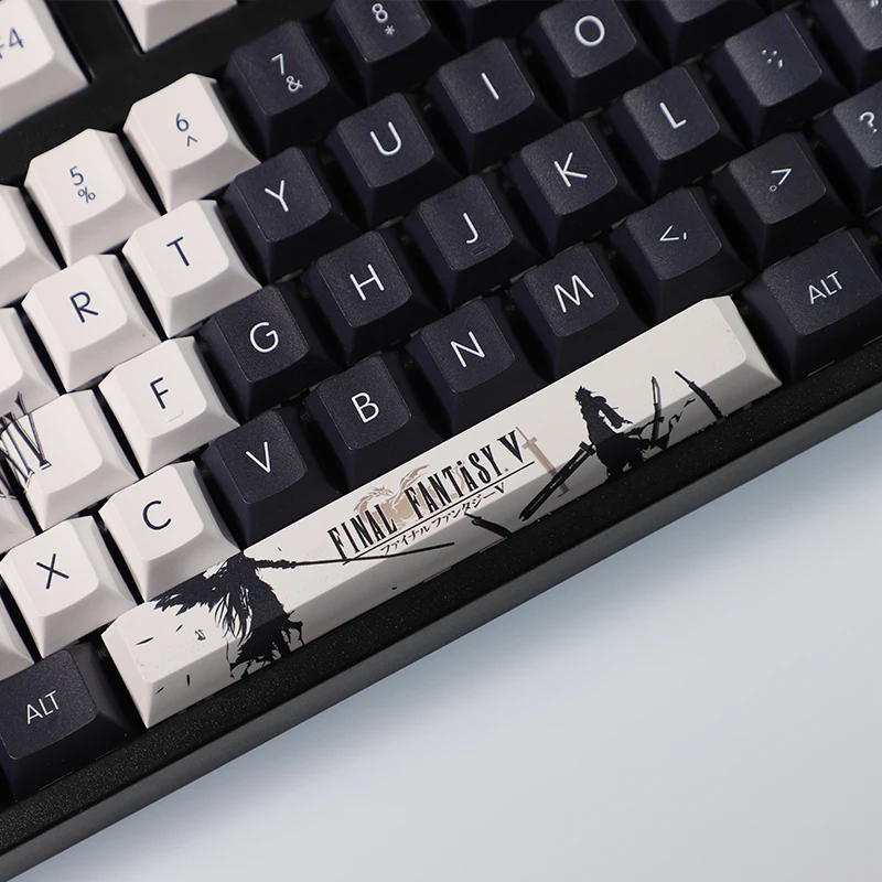 Teclas PBT con temática de Final Fantasy, teclado mecánico minimalista negro FF14, perfil de cereza, 108 teclas, teclas de Anime - imagen 3