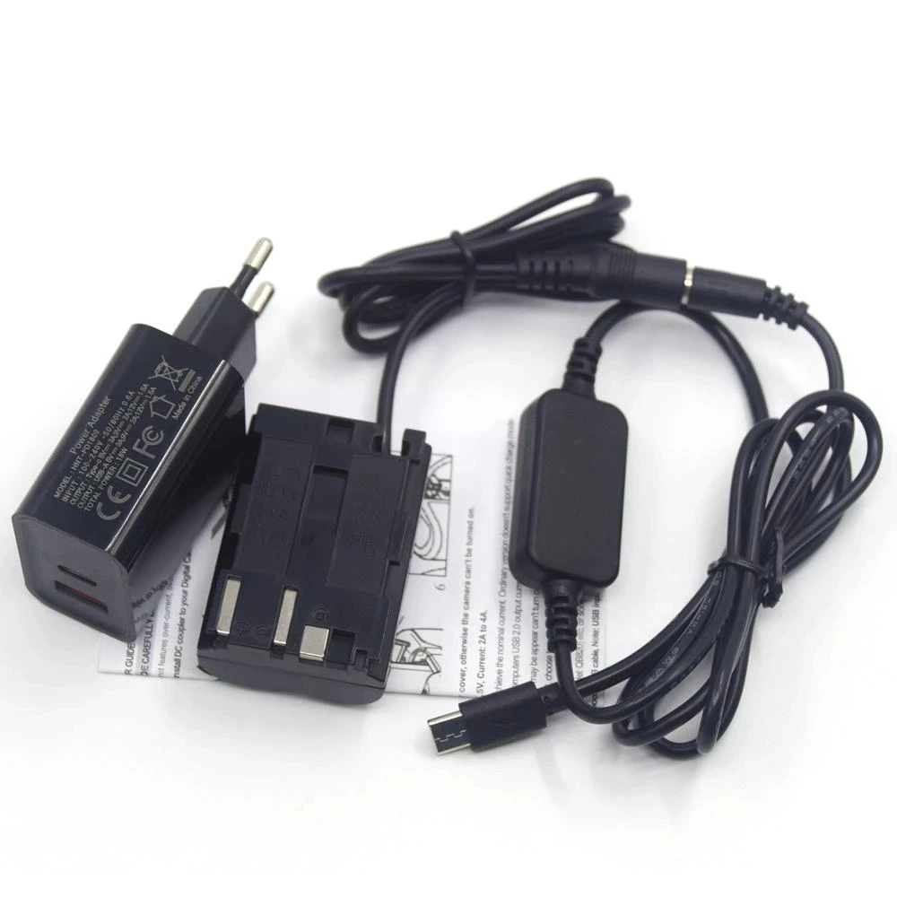 Batería simulada de DR-E2 DR-400, BP-511, Cable USB tipo C, cargador PD, adaptador para Canon EOS 20D, 30D, 40D, 5D, 50D, D30, D60 - imagen 5