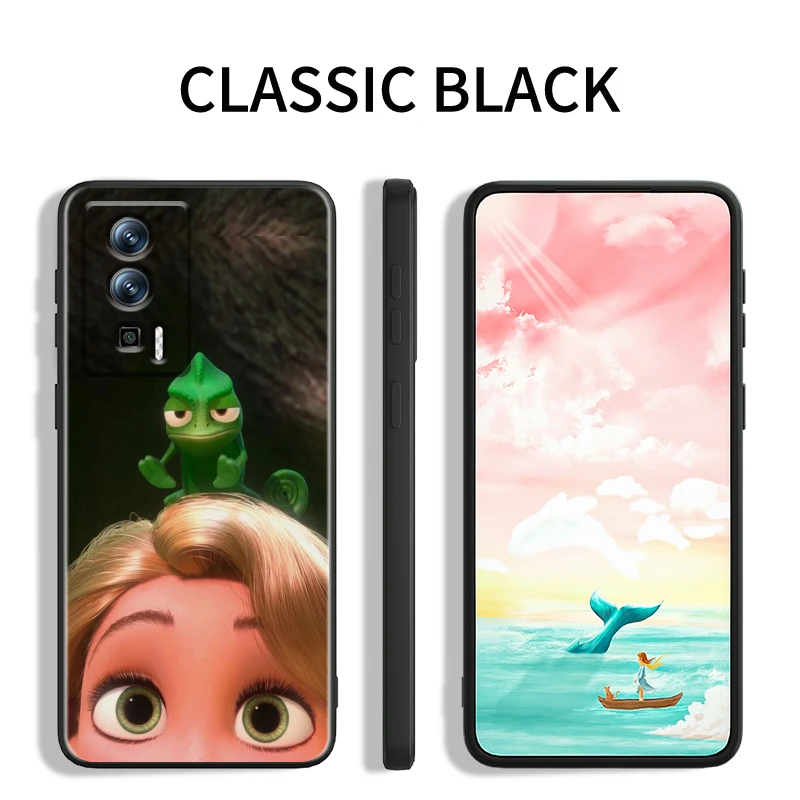 Disney Rapunzel Princess para Xiaomi Redmi 9A 9C 9AT 10C 9 9T 10 12C 13C A3 12 K60 A1 K50 K40 5G, funda trasera negra - imagen 4