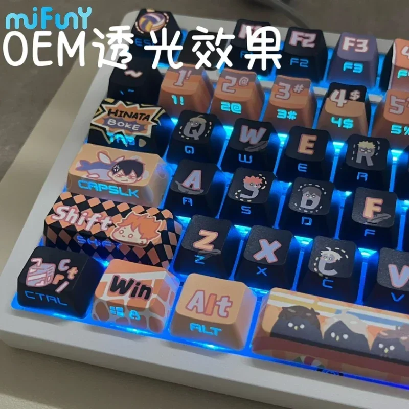 Fly High con estos teclas Haikyuu personalizadas PBT MAO/MOA/OEM perfil Graffiti Keycap para teclas Anime Point Rainy75 Accesorios - imagen 4