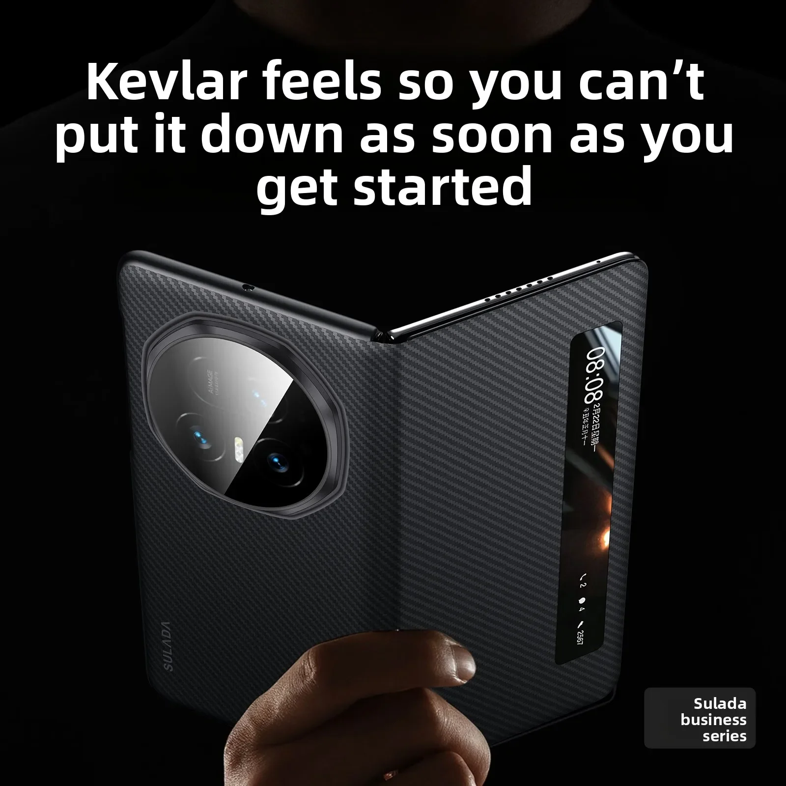 Para Honor Magic V5 Funda de lujo Kevlar sensación de piel Funda de teléfono plegable para Honor Magic V 5 Smart Sleep Funda de parachoques a prueba de golpes - imagen 2