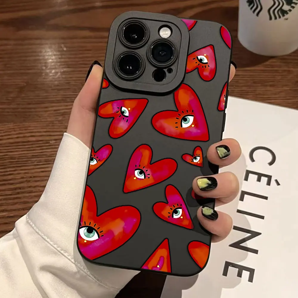 Y2K Lucky Eye-funda de teléfono de pantalla completa para iPhone 16 15 14 13 12 11 X XR Xs 8 7 Plus Pro Max, cubierta de silicona - imagen 5