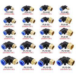 Racor neumático acodado PL para manguera de aire de 4-12 mm