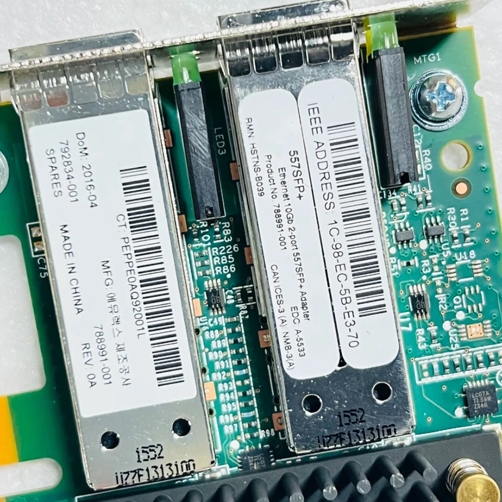 788995-B21 792834-001 788991-001 557SFP Tarjeta de 10 Gigabit de puerto dual de 10 GB