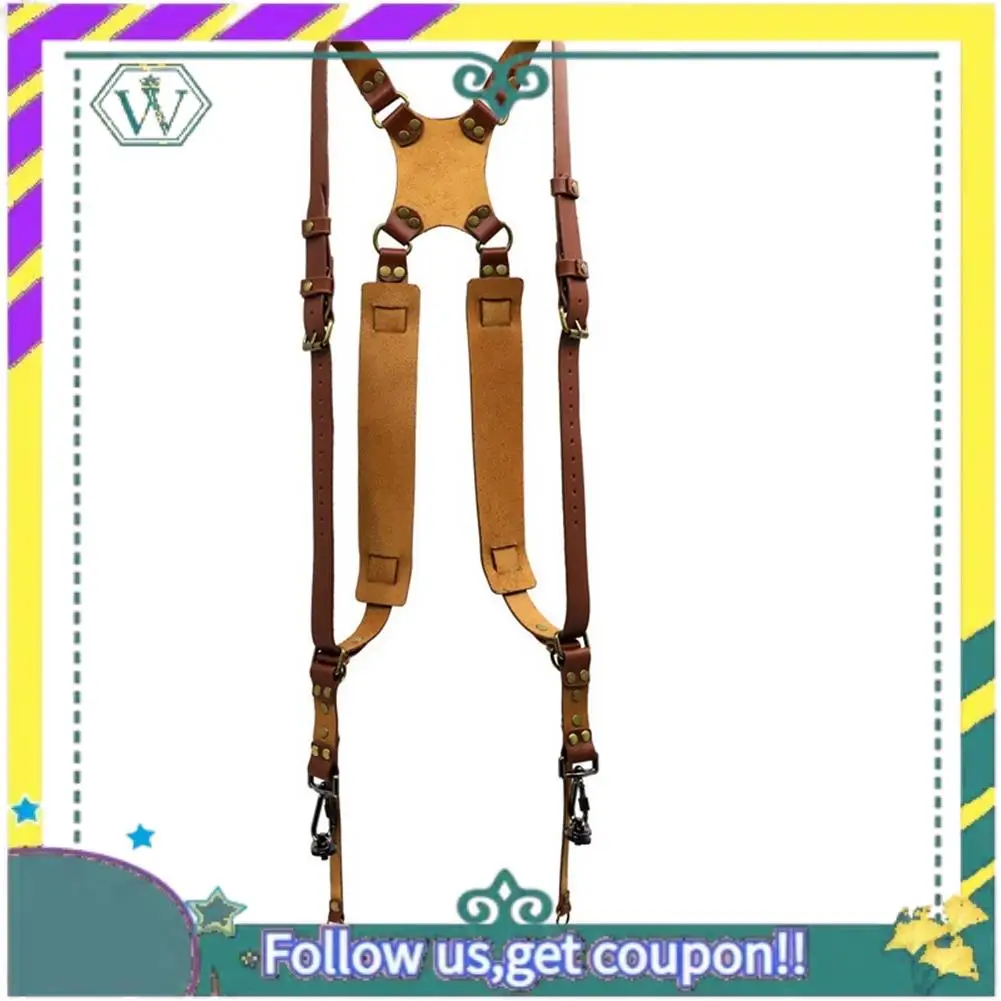 Nueva correa de cuero para cámara, arnés de cuero con doble hombro, equipo de fotografía para cámara DSLR/SLR - imagen 2