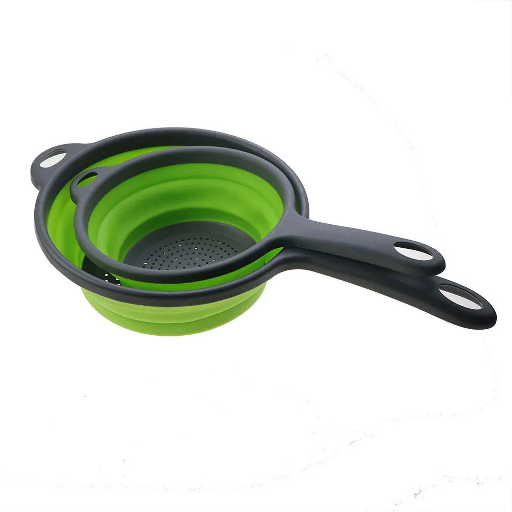 JCD cesta de lavado de frutas y verduras colador plegable colador de silicona plato escurridor plegable filtro herramienta de almacenamiento de cocina - imagen 4
