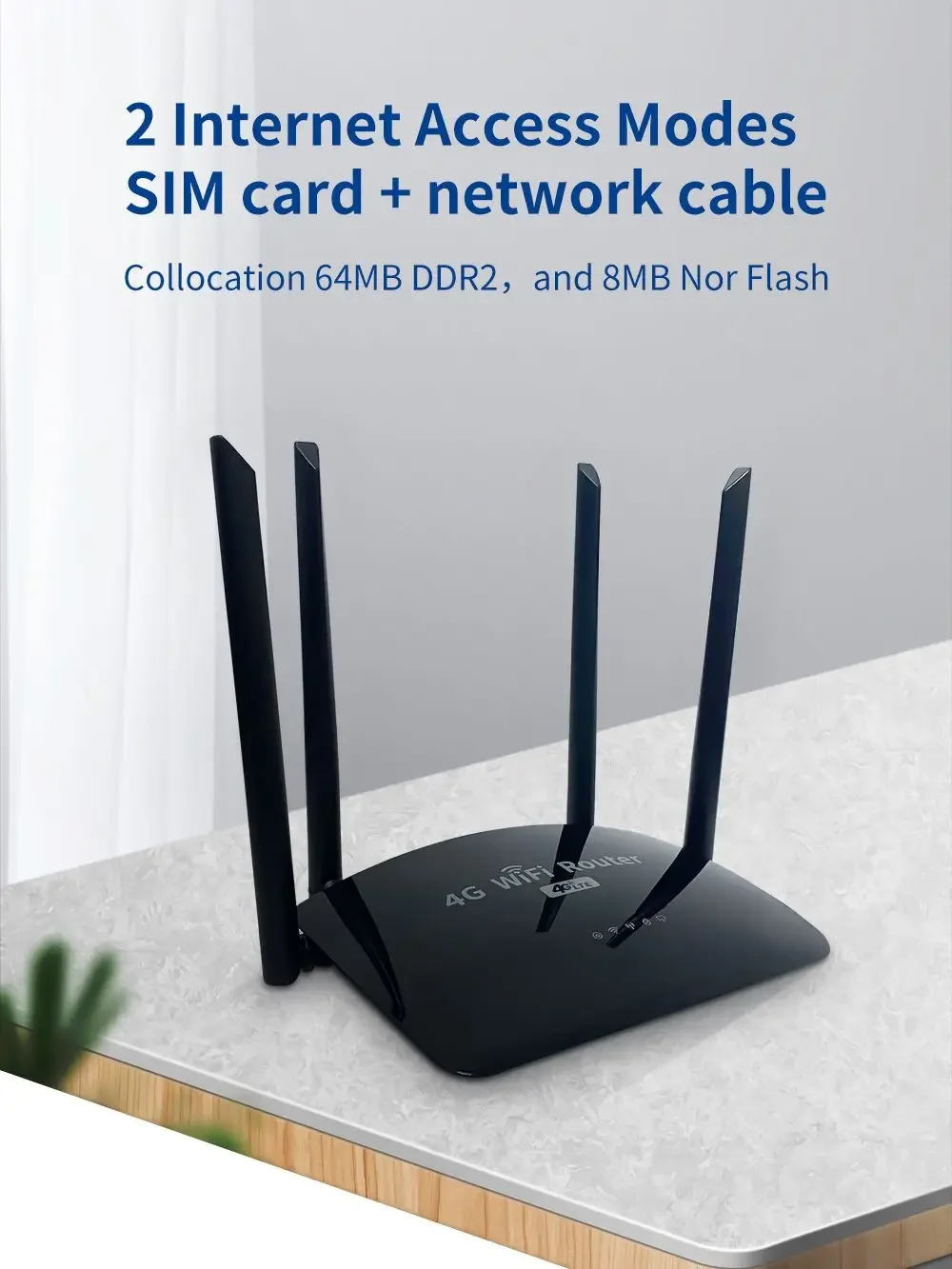 Enrutador ZBT 4G LTE, tarjeta SIM para Europa, Brasil, 300Mbps, Wifi, punto de acceso móvil, módulo de EM03-EU, punto de acceso LAN WAN 4 * antena Roteador - imagen 2