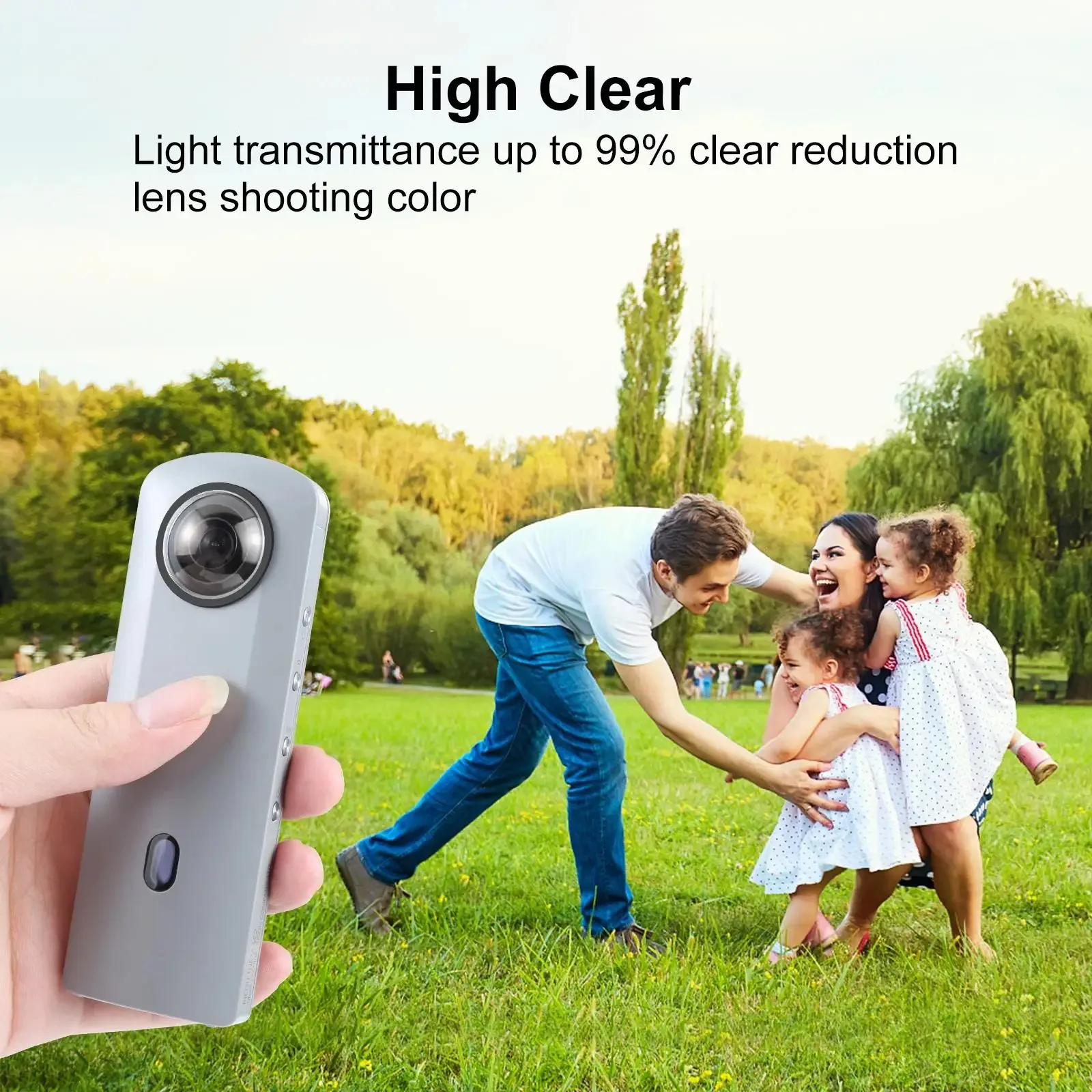 Para RICOH Theta SC2/S/V tapa de lente Protector de lente Kits de cubierta de protección anticolisión para cámara deportiva Accesorios - imagen 2