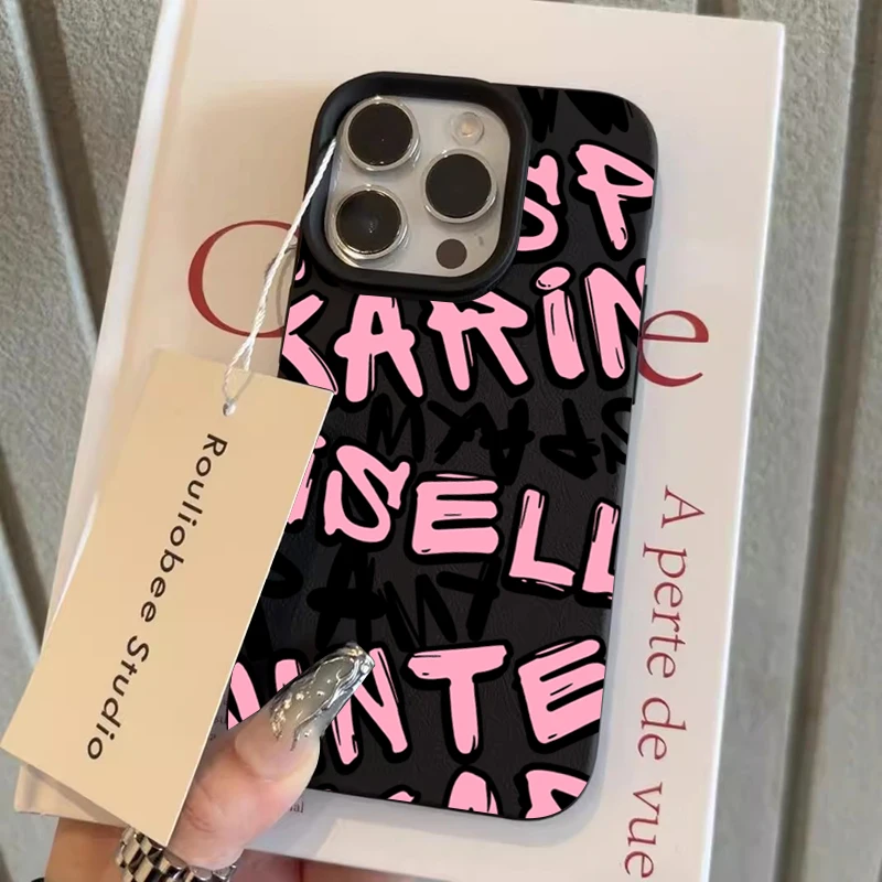 Funda de teléfono con patrón de lichi y letras artísticas para Xiaomi Redmi 13, 12, 13C, 14C, 15C, Redmi Note 14, 13, 12 Pro Plus 11, funda suave de moda - imagen 3