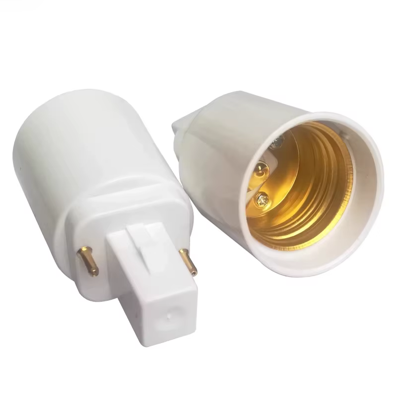 8 pzas/lote 2Pin G24 a E26 E27 CFL adaptador de soporte de Base de lámpara LED G24d a E26 convertidor de enchufe de luz Edison medio a prueba de fuego 250V 2A - imagen 3