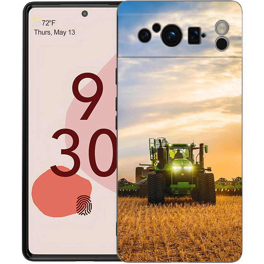 Funda de teléfono para Tractor de vehículos agrícolas, funda negra de silicona a prueba de golpes para Google pixel 9 8 7 6 Pro 8A 6A 7A 5G - imagen 5