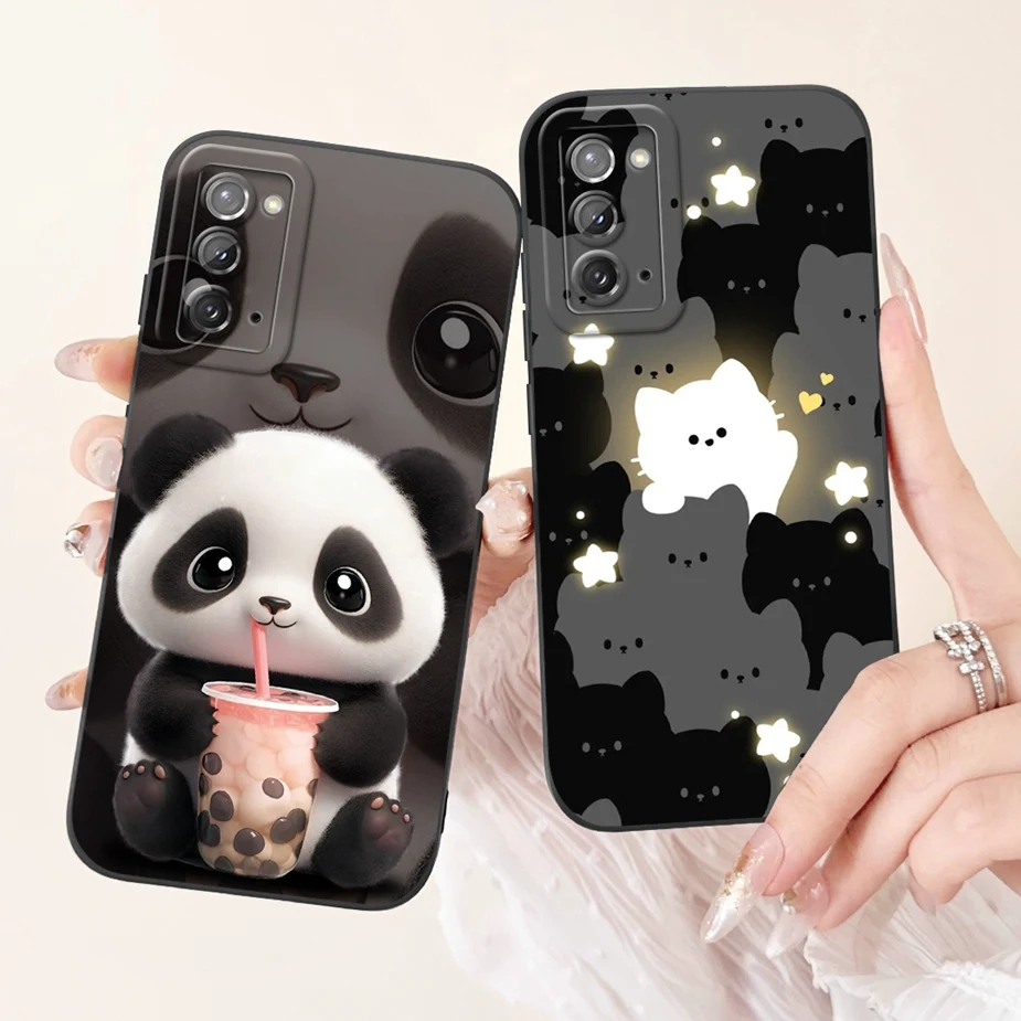 Para Samsung Galaxy Note 20 funda SM-N980F lindo Panda cubierta de dibujos animados suave TPU funda de teléfono para Samsung Note 20 Ultra Note20 5G parachoques - imagen 2