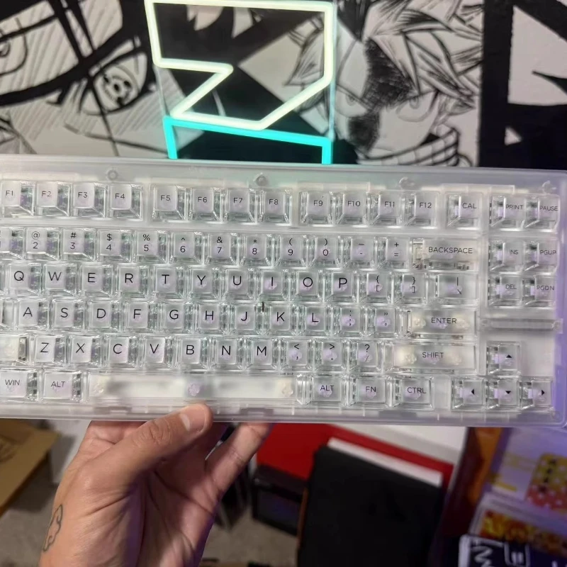 Caja de teclado con módulo PCB Wooting80HE, opción translúcida blanca y negra, carcasa protectora de teclado de repuesto - imagen 5