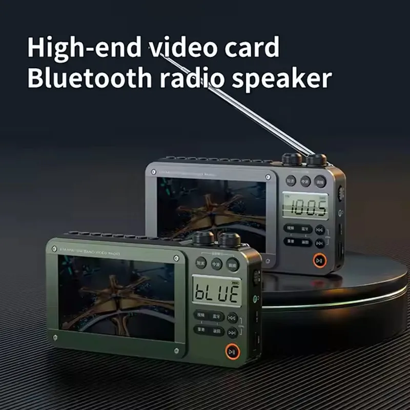 Receptor de Radio portátil Retro FM/MW/SW con pantalla de 4,3 pulgadas, reproductor de música y vídeo, Altavoz Bluetooth, compatible con tarjeta TF y banda USB AM - imagen 5