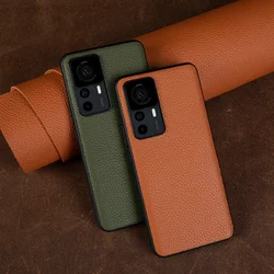 Funda envolvente de piel auténtica para Xiaomi 12T Pro