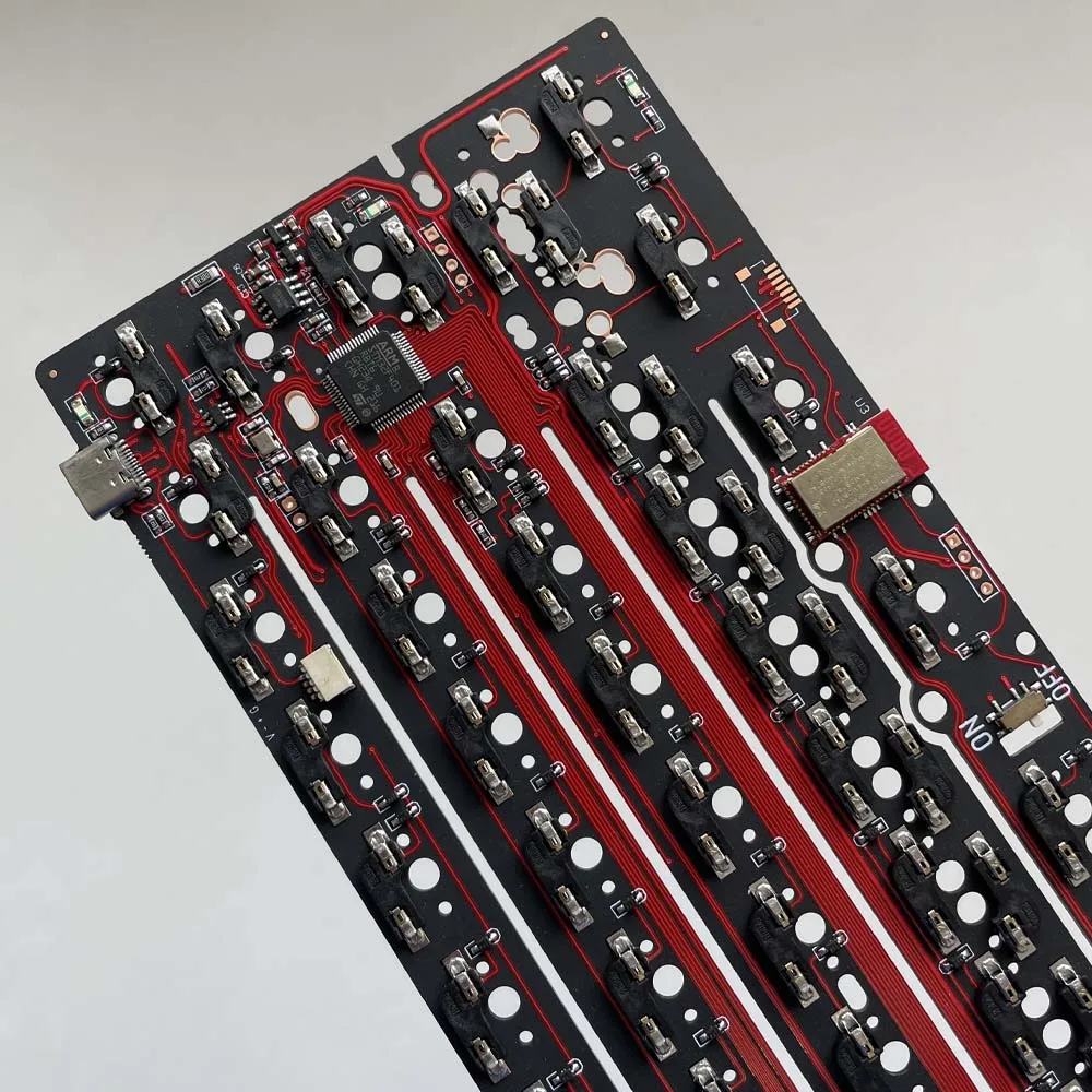 DK6064 Teclado mecánico PCB intercambiable en caliente con cable BLE 2,4G 3 modos opcionales 60% área de letras Hotswap PCB ranurado QMK VIAL - imagen 5