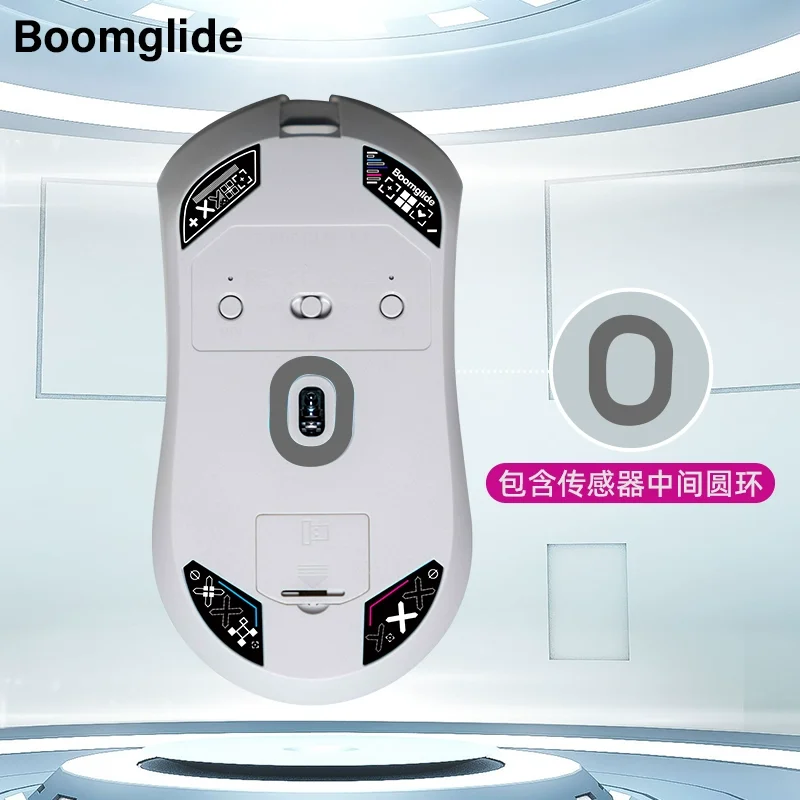 BOOMGLIDE-pies de cristal compatibles con Darmoshark M3 Mouse, patines de vidrio de borde curvado redondo personalizados - imagen 3