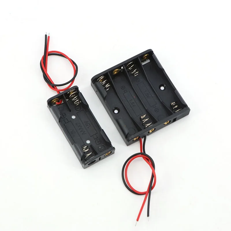 1X 2X 3X 4X AAA 1,5 v 3v 4,5v 6v soporte de batería caja de almacenamiento baterías 1 2 3 4 ranuras AAA cajas para banco de energía contenedor 2 pines cable - imagen 5