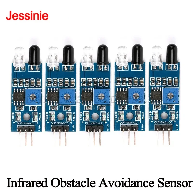 Módulo de Sensor de evitación de obstáculos infrarrojo para Arduino, Robot de coche inteligente, fotoeléctrico reflectante de 3 cables, 5 piezas/1pc, MH-B