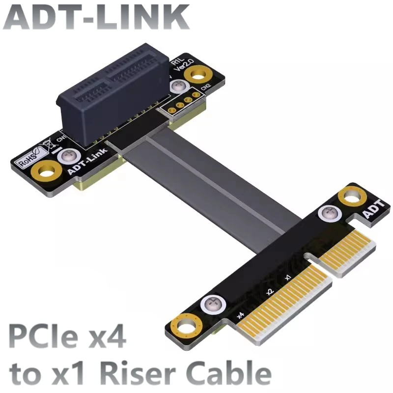 Adt-link-Cable elevador PCIe 3,0x4 macho a x1 hembra, PCI Express x4, tarjeta de captura RAID SSD LAN, extensión de tarjeta USB Gen3.0 de velocidad completa