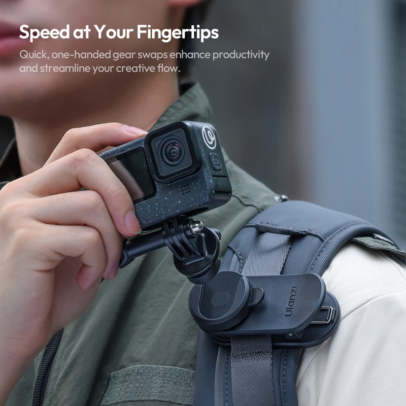 Ulanzi Kit básico CK01 de liberación rápida/CK02 Clip para mochila con rosca de 1/4" para fotografía, adaptador de expansión para cámaras de acción ligeras - imagen 3