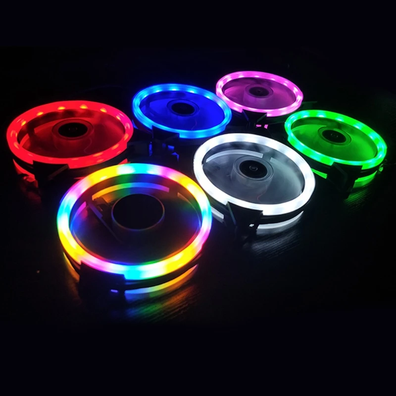 Ventilador de refrigeración RGB de 120mm, 3 pines, 4 pines, arcoíris, carcasa de ordenador, chasis, 12V, silencioso, Enfriador de CPU, goma antivibración - imagen 4