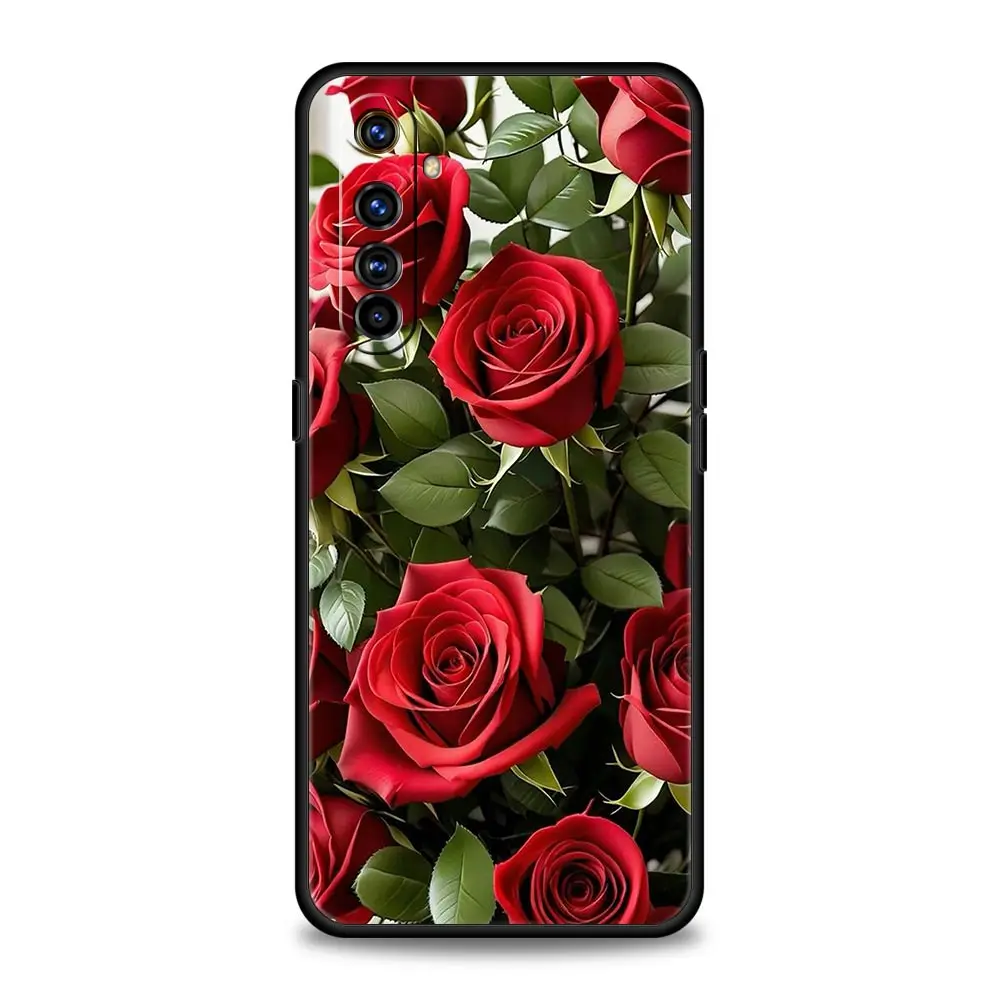 Funda para Realme GT Neo 2, 3, 3T, 5, 12, 11, 5G, 10, 9, 8, 5G, 7, 6, GT5, GT3, GT2 Pro Plus, C21, C11, C25, flores rosas rojas hermosas - imagen 5