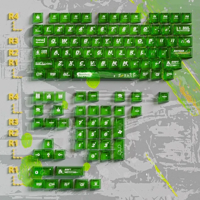 Teclas con tema verde transparente, 115 teclas, perfil de cereza para PC, tapas de teclado para juegos personalizadas para regalo de teclado mecánico wooting - imagen 5