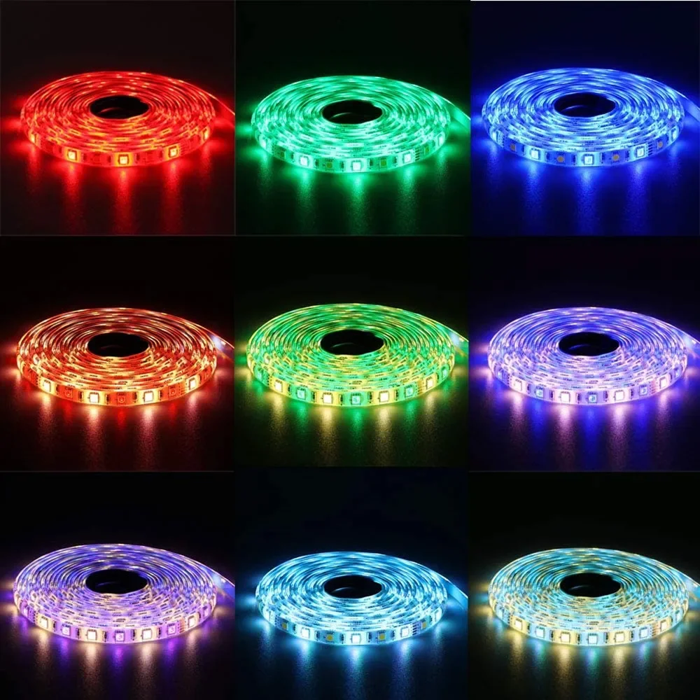 Tira de luces LED RGB 5050 impermeable 5M 300LED DC 12V 24V RGB RGBW blanco cálido tiras de luces LED flexibles - imagen 3