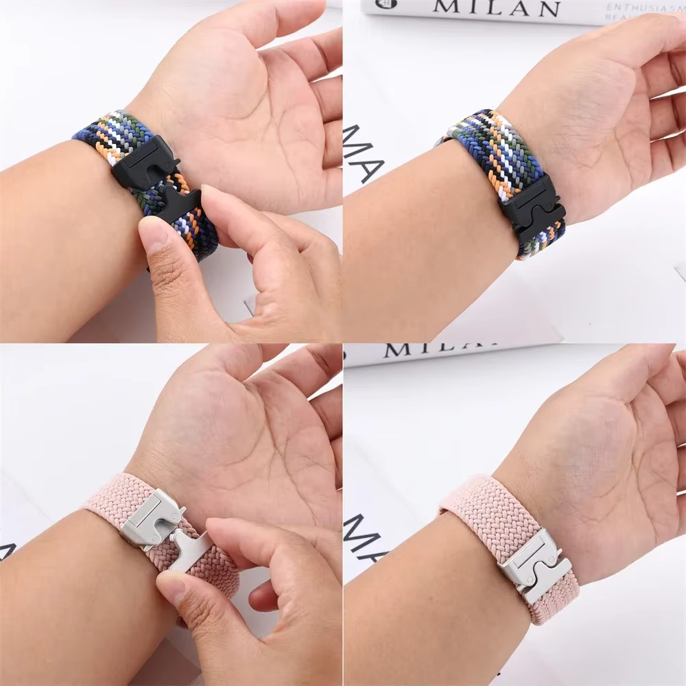 Correa de nailon de 20mm y 22mm para Xiaomi Watch S4, pulsera elástica trenzada activa para Mi Watch 2 Pro/S3 S2 46mm S1, pulsera suave - imagen 3