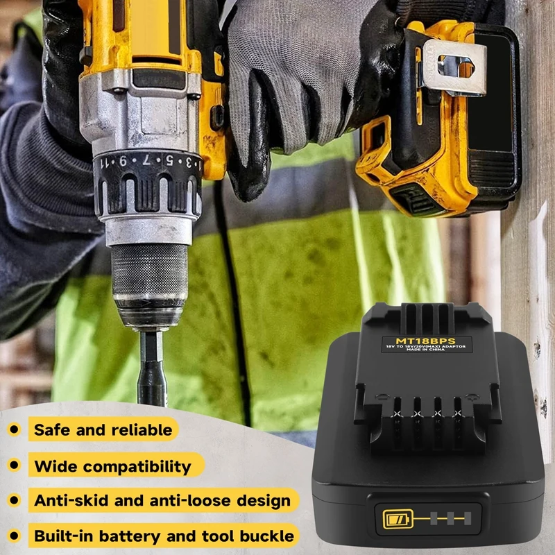 Adaptador de batería de iones de litio Makita de 18V MT18BPS Compatible con Cable Black & Decker/Porter de 20V para herramienta de batería Stanley de 18V y 20V - imagen 5