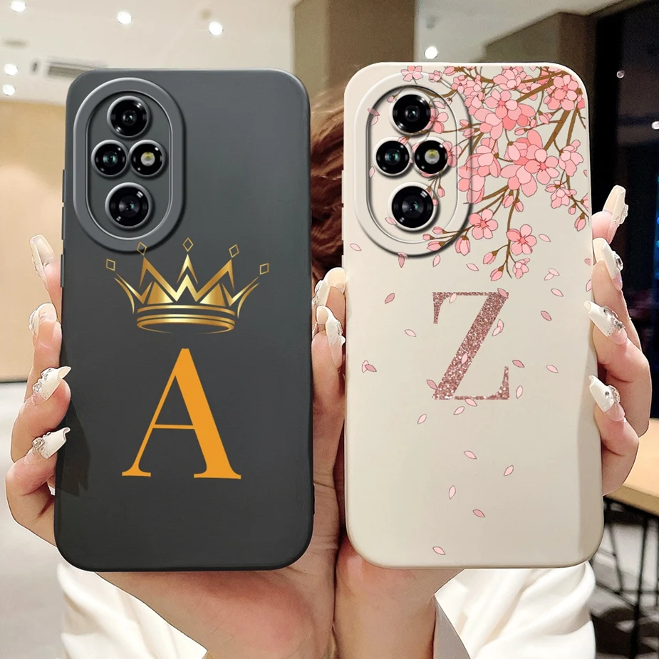 Para Honor 200 Pro funda ELP-AN00 bonita corona letras funda de teléfono de silicona suave para Honor 200 Lite Honor200 Smart Fundas Coque