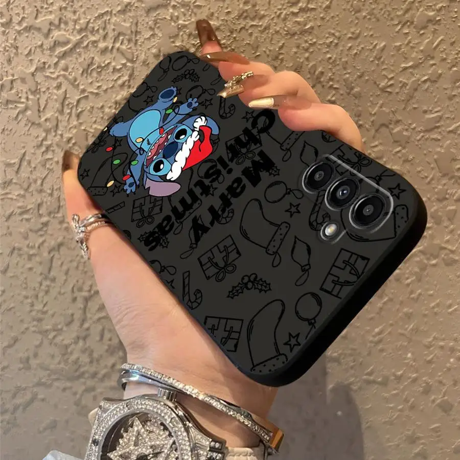 Funda para Samsung Galaxy A05 A30 A15 A04 A50 A70 A10 A12 A06 A20 A13 A40 A16 A17 funda negra suave para teléfono dibujos animados lindos de Navidad - imagen 2