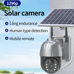 Cámara de vigilancia solar 4G WiFi con panel solar, 360°, 4 MP, 1080P HD, bidireccional, CCTV, seguridad para exteriores, impermeable, seguimiento automático, ZP3, visión nocturna, detección de movimiento.