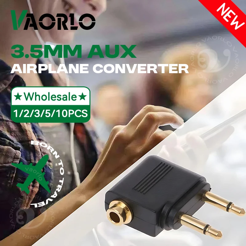 Adaptador de Audio para avión, 1-10 Uds., enchufe auxiliar de 3,5mm, auriculares para avión, convertidor de Audio para aerolínea, auriculares de viaje, venta al por mayor - imagen 2